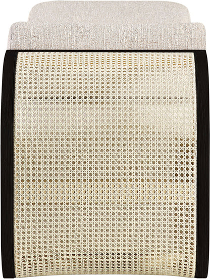 Zephyr - Linen Textured Fabric Upholstered Chaise - Painted Black Base