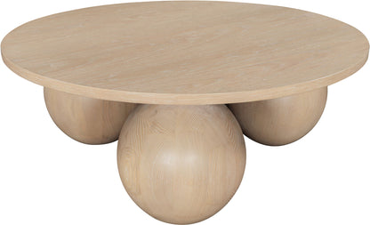 Fitch - Wood Oak Veneer Coffee Table - 3 Legs
