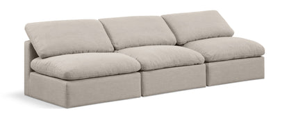 Indulge - Linen 3 Seat Modular Armless Sofa