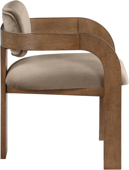 Cedra - Velvet Performance Fabric Upholstered Dining Chair (Set of 2) - Brown Frame