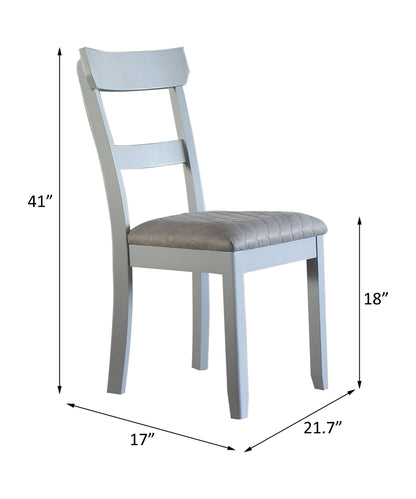 House Marchese - Side Chair (Set of 2) - Two Tone Gray Fabric & Pearl Gray