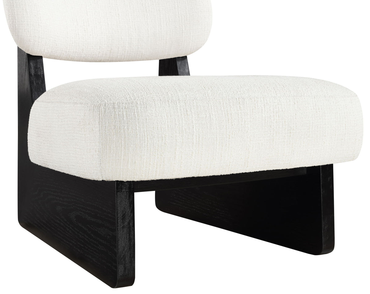 Vetra - Linen Textured Fabric Upholstered Accent Chair With Black Base