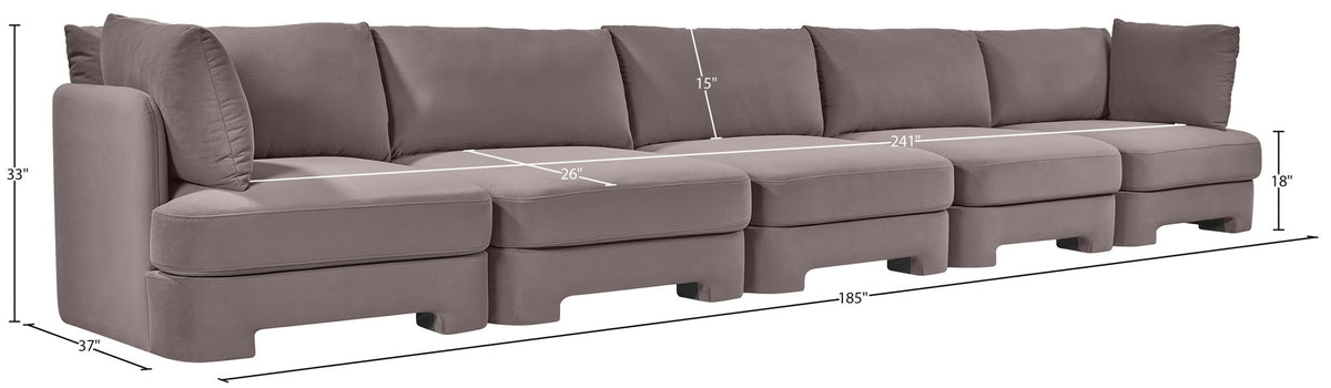 Hammond - Velvet Performance Fabric Upholstered 5 Piece Sofa