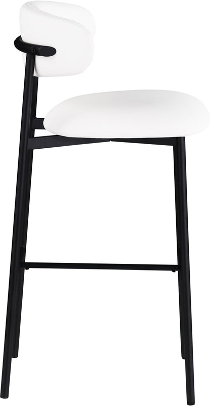 Lupita - Vegan Leather Upholstered Bar Stool With Matte Black Frame (Set of 2)
