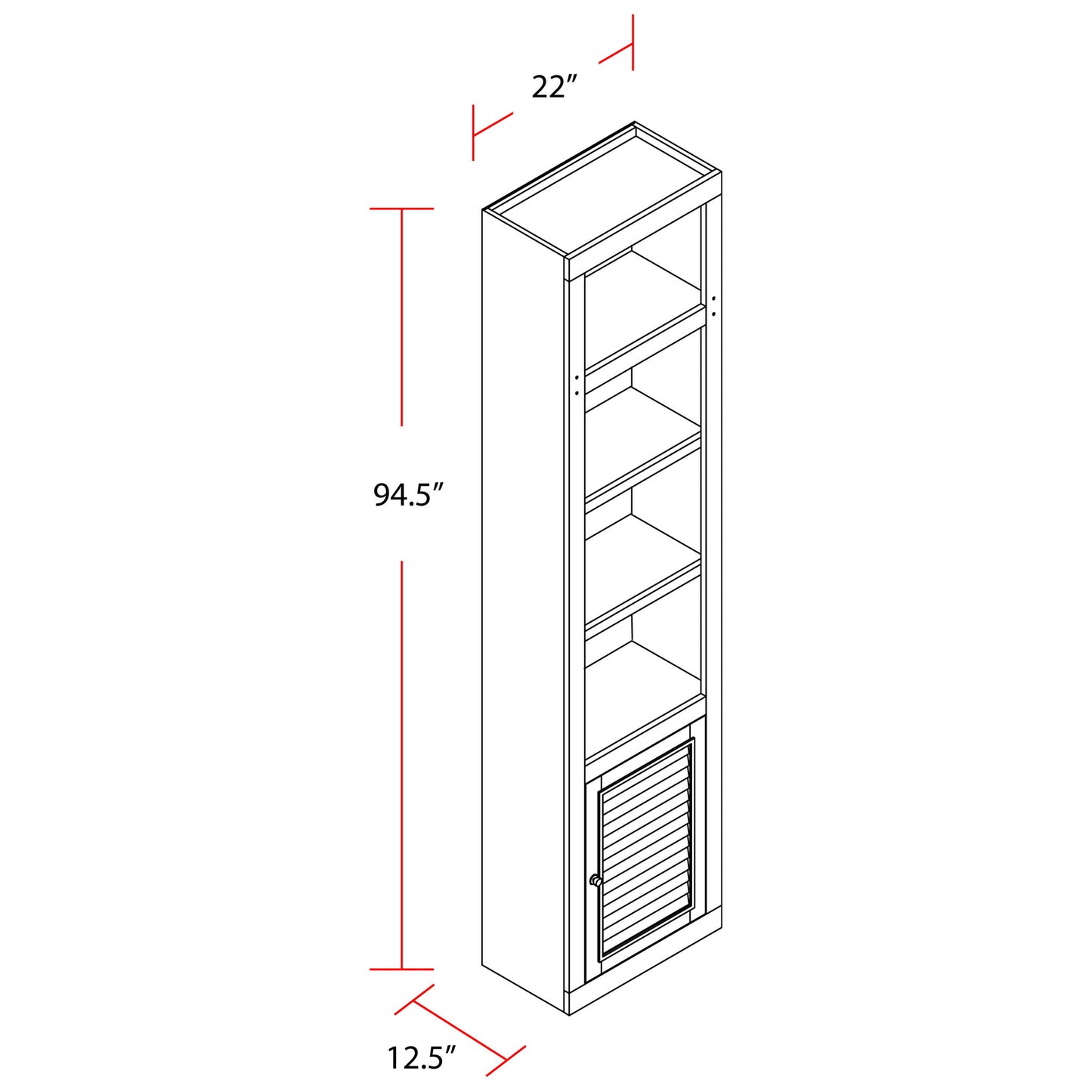 Boca - Open Top Bookcase