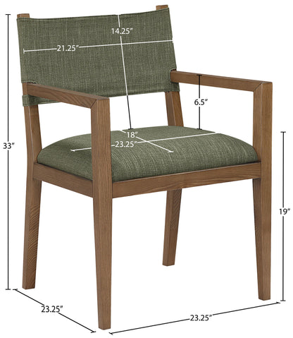 Avon - Linen Textured Performance Fabric Dining Arm Chair