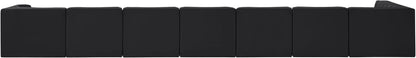 Rummi - Velvet Performance Fabric Upholstered 8 Piece Modular Sectional, L-Shaped (Right)