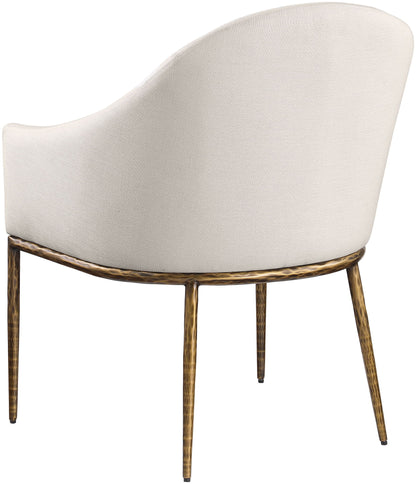 Ferro - Upholstered Dining Arm Chair With Brushed Gold Legs
