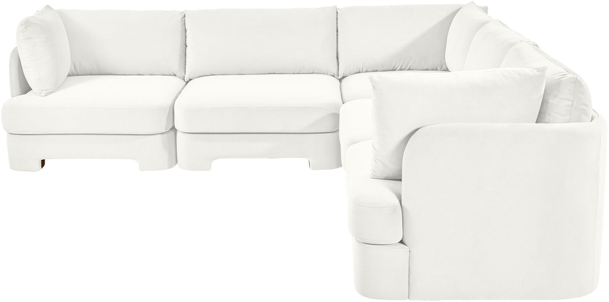 Hammond - Velvet Performance Fabric Upholstered 5 Piece Corner Sectional