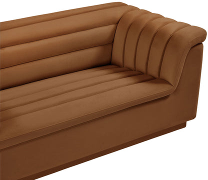 Cascade - Velvet Sofa - Saddle