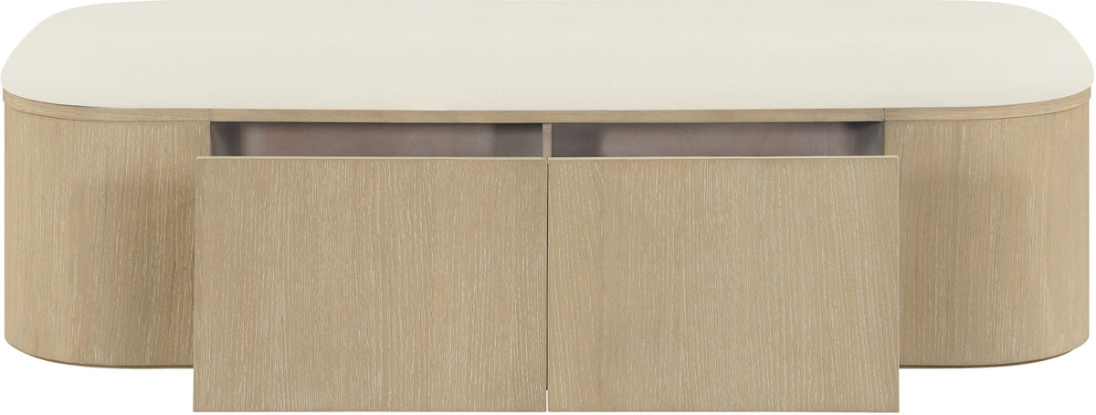 Velden - Upholstered Storage Bench With Stained Natural Base