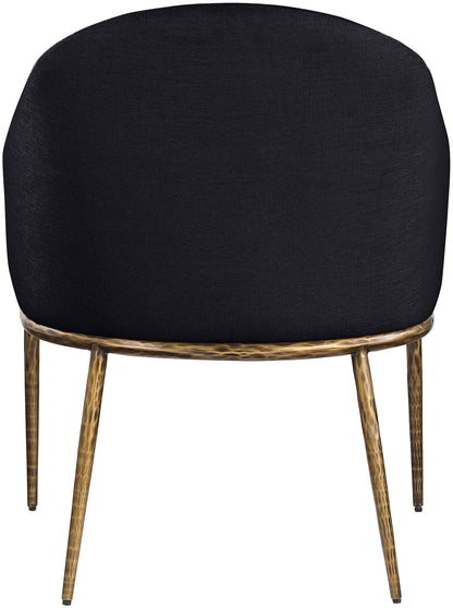 Ferro - Upholstered Dining Arm Chair With Brushed Gold Legs