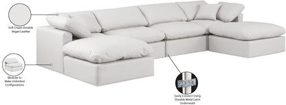Indulge - Faux Leather 6 Piece Modular Double Chaise Sectional