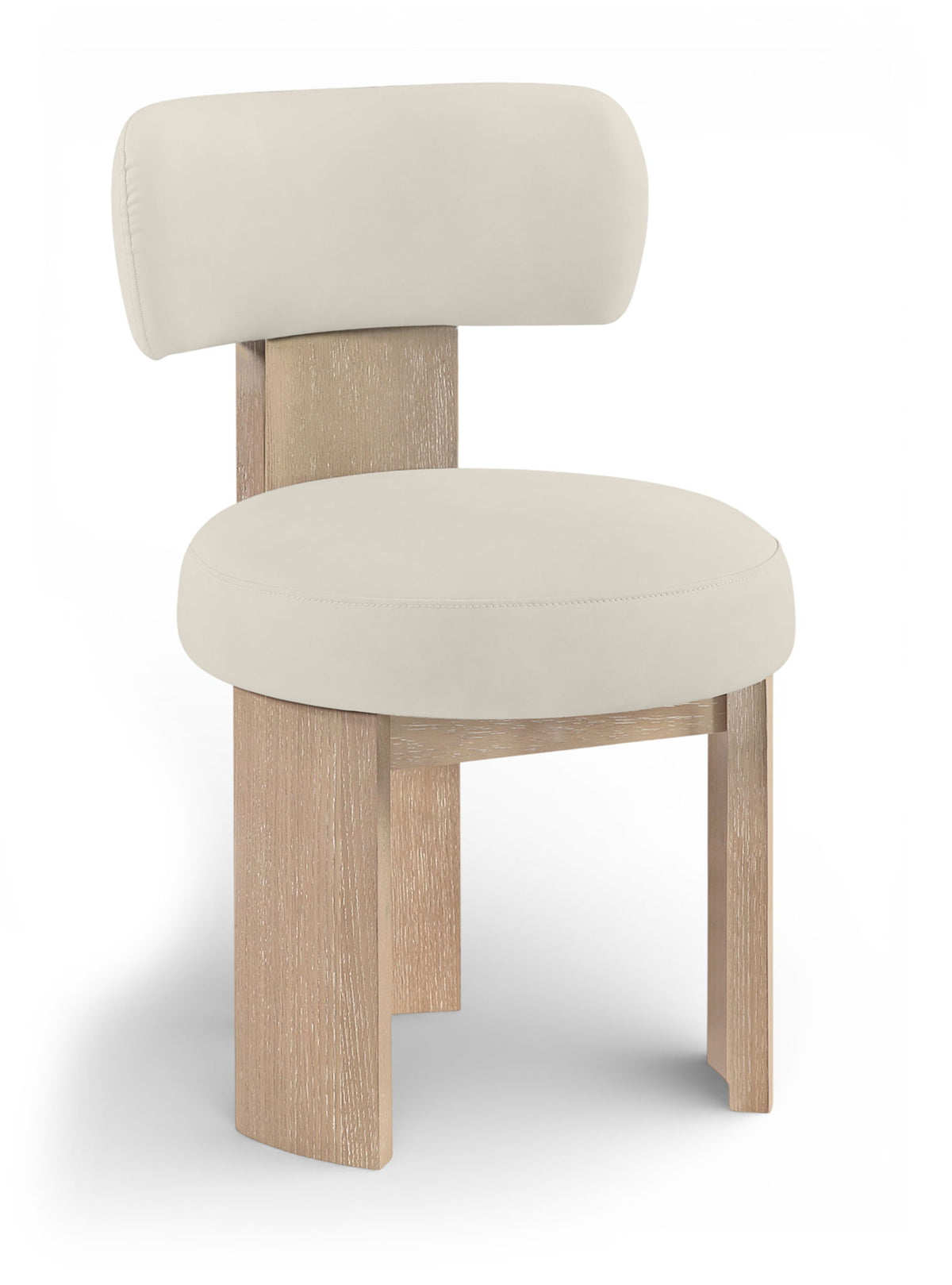 Atelier - Vegan Leather Upholstered Dining Chair (Set of 2) - Painted Natural Frame