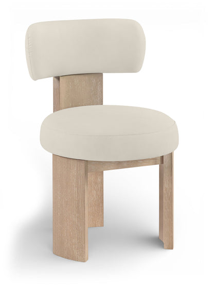 Atelier - Vegan Leather Upholstered Dining Chair (Set of 2) - Painted Natural Frame