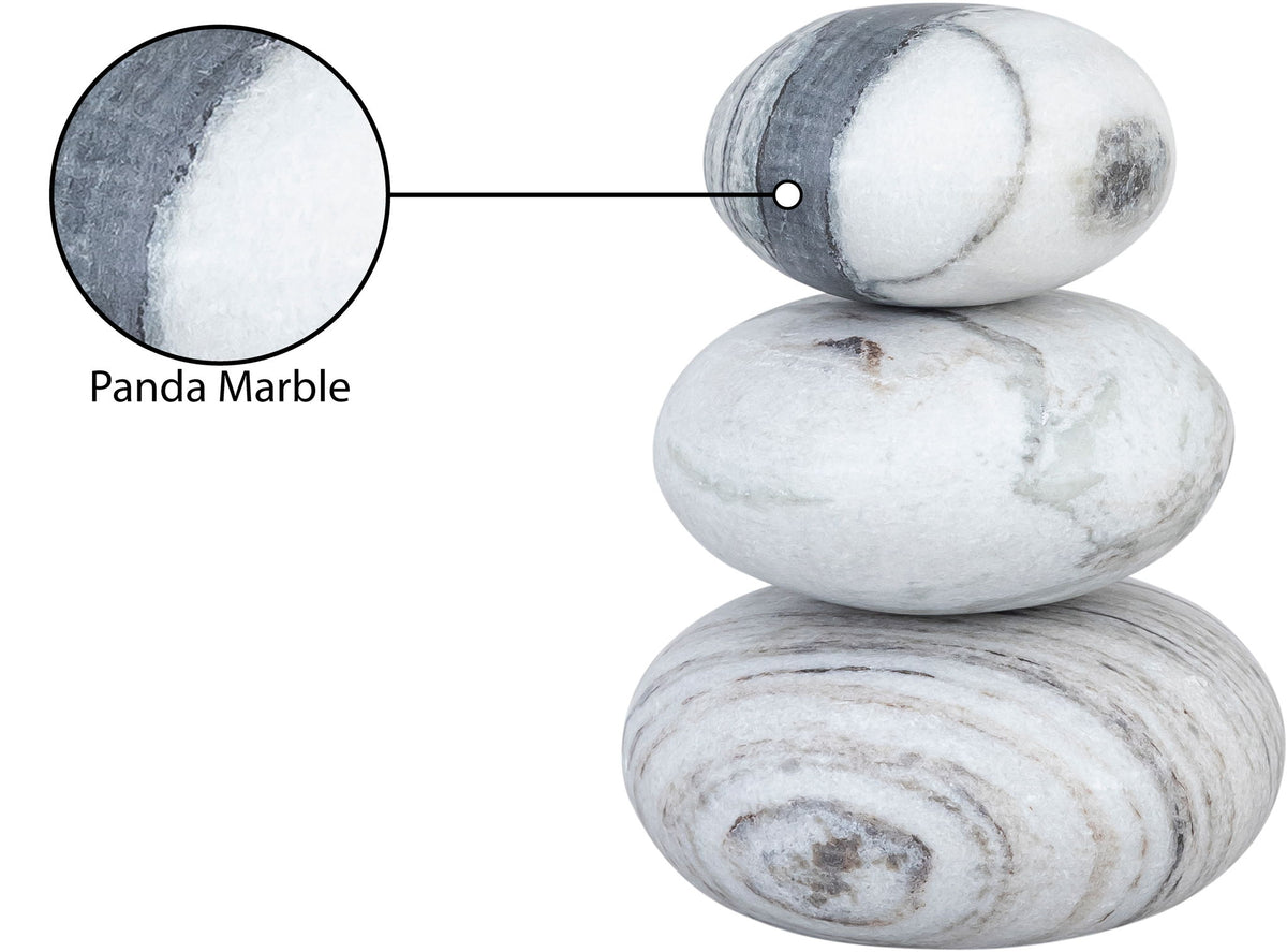 Pumpkin - 3 Piece Marble Decorative Object - Panda