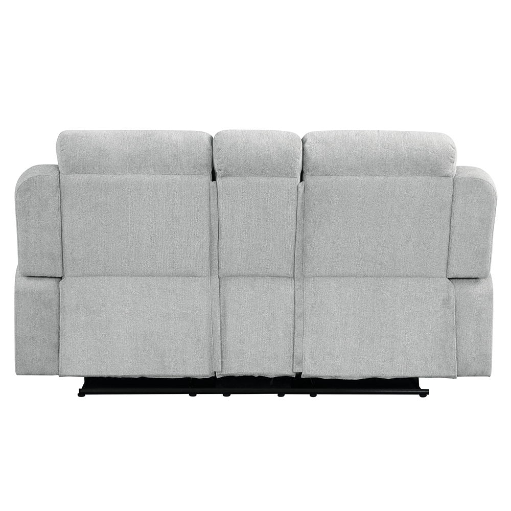 Galya - Motion Loveseat With Console - Light Gray Chenille