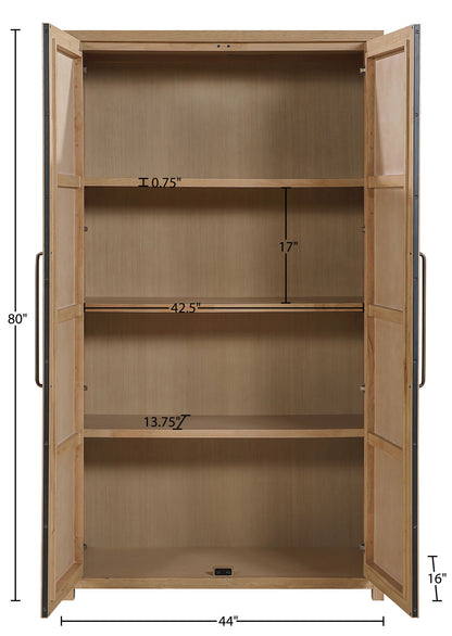 Vana - Solid Wood, Oak Veneer And Stainless Steel Storage Cabinet