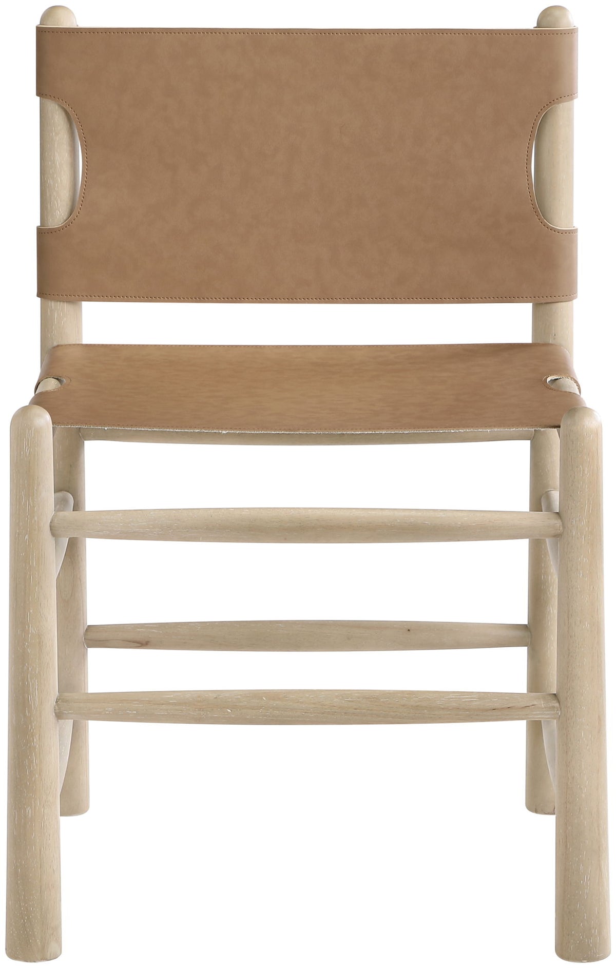 Santos - Vegan Leather Upholstered Dining Chair With Stained Natural Base (Set of 2)