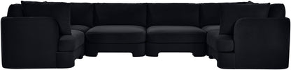 Hammond - Velvet Performance Fabric Upholstered 6 Piece U-Shaped Sectional