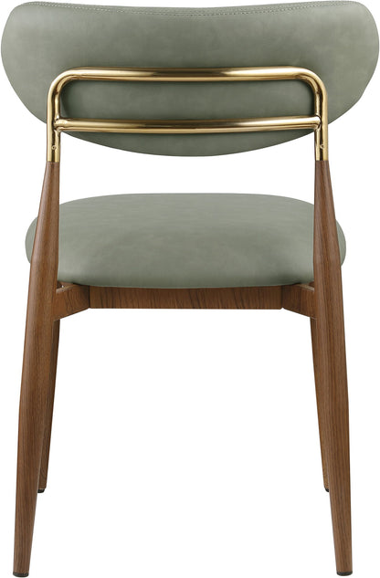 Ronda - Vegan Leather Upholstered Dining Side Chair - Walnut Legs