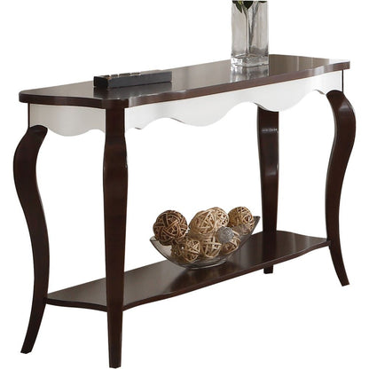 Mathias - Sofa Table - White & Walnut