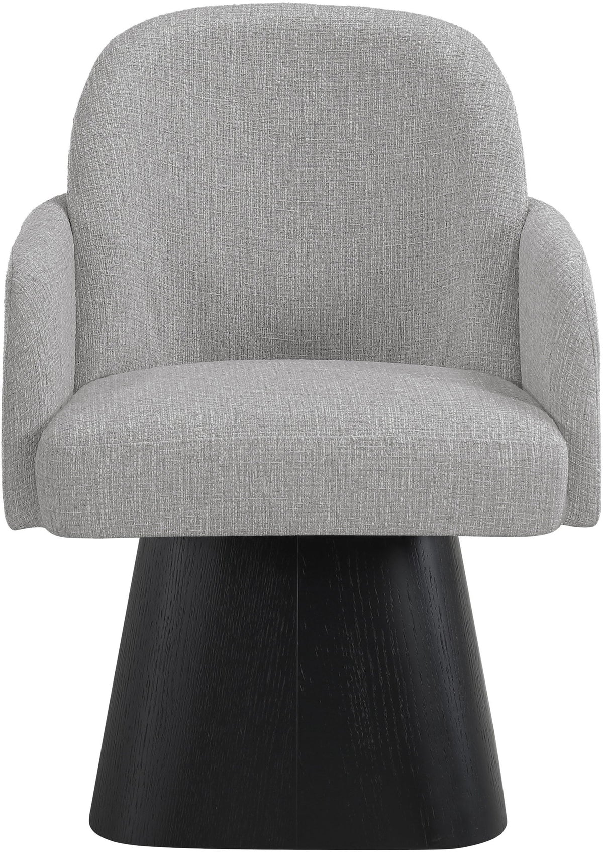 Marlowe - Linen Textured Fabric Upholstered Swivel Dining Arm Chair - Stained Black