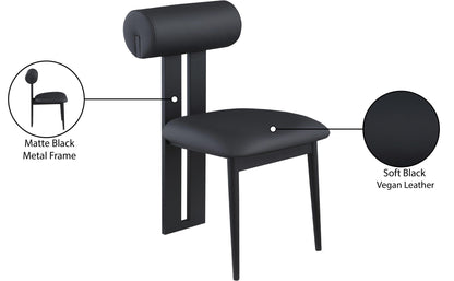 Dario - Faux Leather Dining Chair With Black Frame (Set of 2)