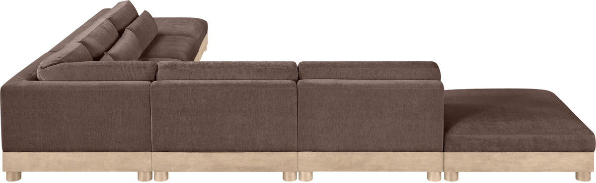 Turin - Chenille Fabric Upholstered Modular Sectional - Brown