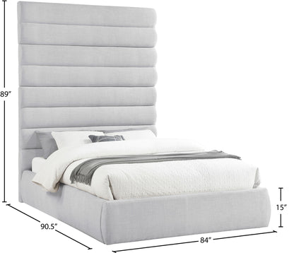 Adam - Linen Fabric Bed With 89" Headboard
