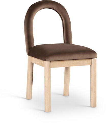 Conrad - Velvet Dining Chair With Natural Legs