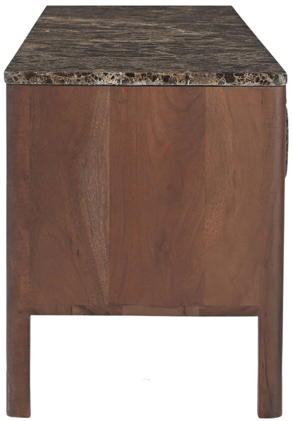Varenna - 69" Genuine Marble And Acacia Wood Media Console