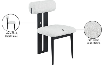 Dario - Boucle Dining Chair With Black Frame (Set of 2)