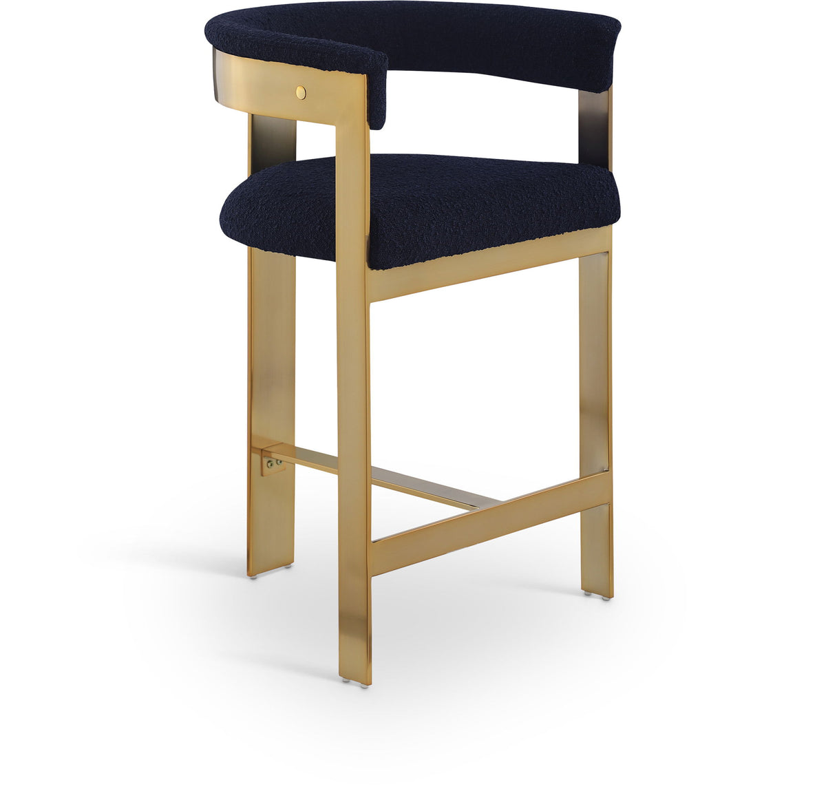 Romeo - Boucle Counter Stool With Gold Base (Set of 2)