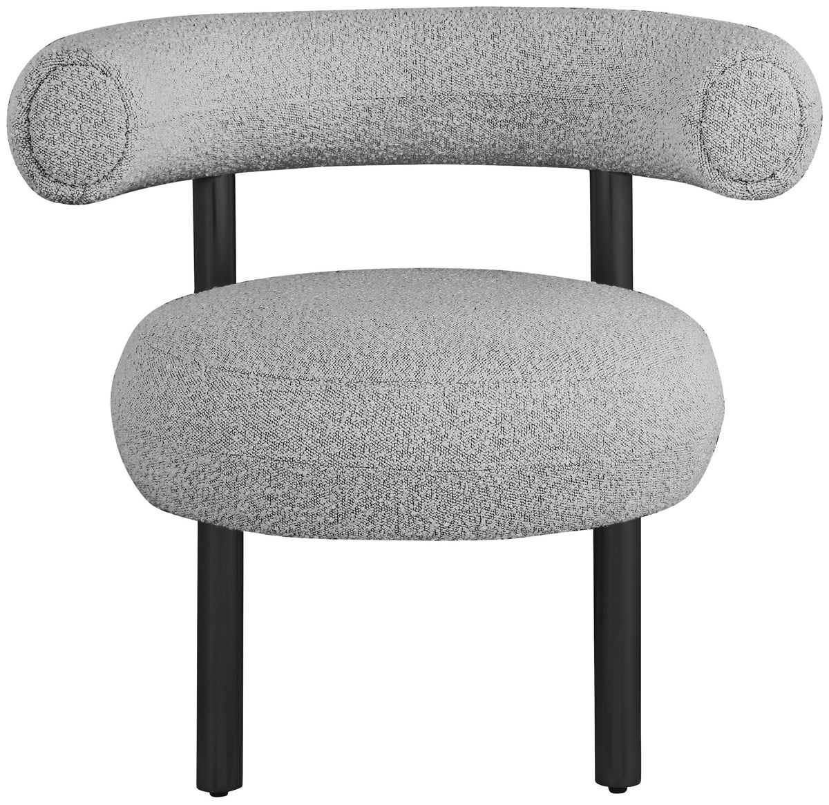 Bordeaux - Boucle Fabric Accent Chair With Black Legs
