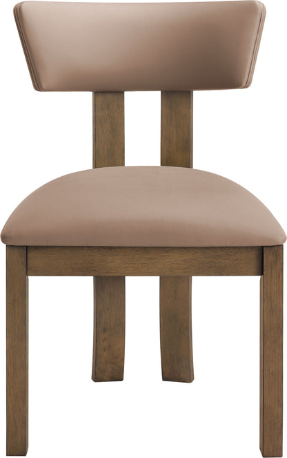 Lavrin - Vegan Leather Upholstered Dining Side Chair (Set of 2) - Walnut Base