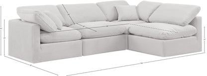 Indulge - Velvet 4 Piece Modular Sectional