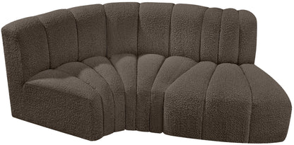 Arc - Boucle Fabric 3 Piece Modular L-Shaped Sofa