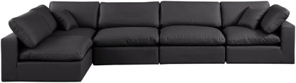 Comfy - 5 Piece Faux Leather Modular Sectional