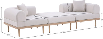 Laguna - 3 Piece 106.5" Outdoor Patio Modular Sofa With Backless Seat