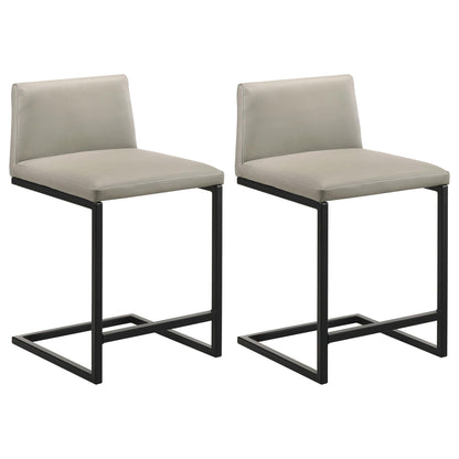 Vardon Genuine Leather Counter Height Chair Tan (Set of 2)