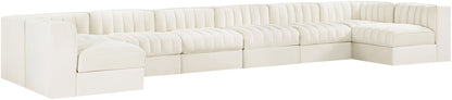 Rummi - Velvet Performance Fabric Upholstered 8 Piece Modular Sectional (With 2 Corner Chairs)