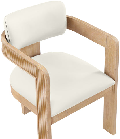 Sacha - Vegan Leather Upholstered Dining Chair With Natural Base (Set of 2)