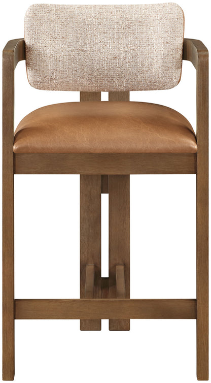 Ravina - Upholstered Counter Stool With Stained Brown Base