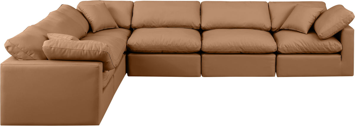 Indulge - Faux Leather 6 Piece Modular Corner Sectional