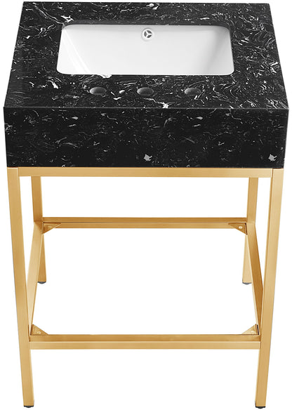 Marmo - Engineered Marble Bathroom Vanity With Gold Base