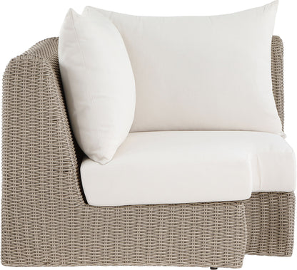 Seacrest - Olefin Water Resistant Fabric And Wicker Outdoor Patio Corner Chair