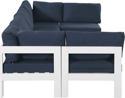 Nizuc - Outdoor Patio 6 Piece Modular Sectional With White Frame