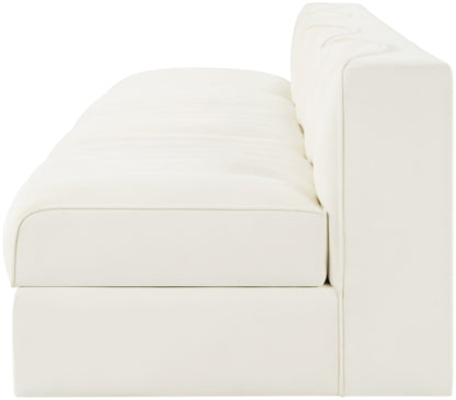 Rummi - Armless Velvet Performance Fabric Upholstered 4 Piece Modular Sofa