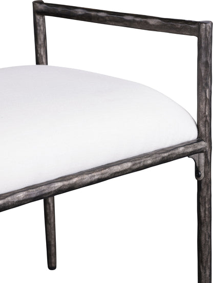 Axis - Linen Textured Cream Fabric Upholstered Bench